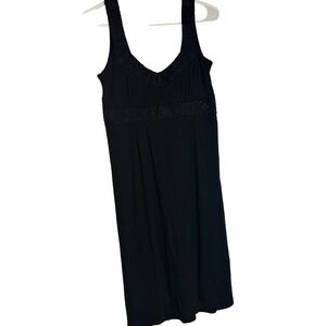 Banana Republic Black Rayon V-Neck Sleeveless‎ Dress Size 6 Knee Length